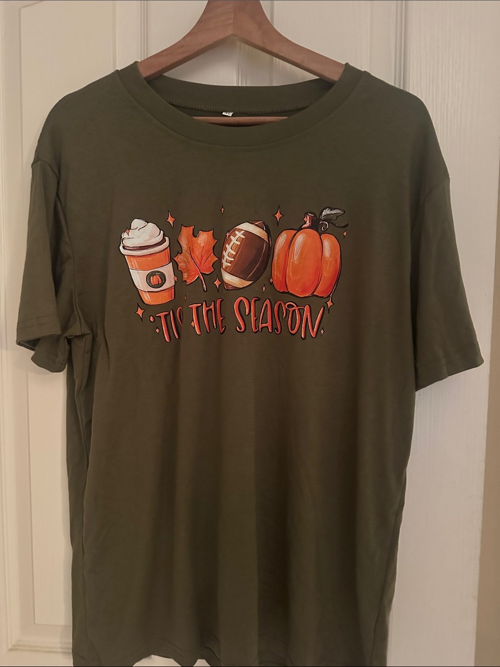 Women's Olive Graphic Short Sleeve Tee - 'Tis The Season